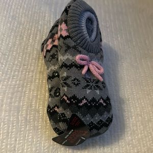 Slipper socks gripper 4-10 plush faux fur